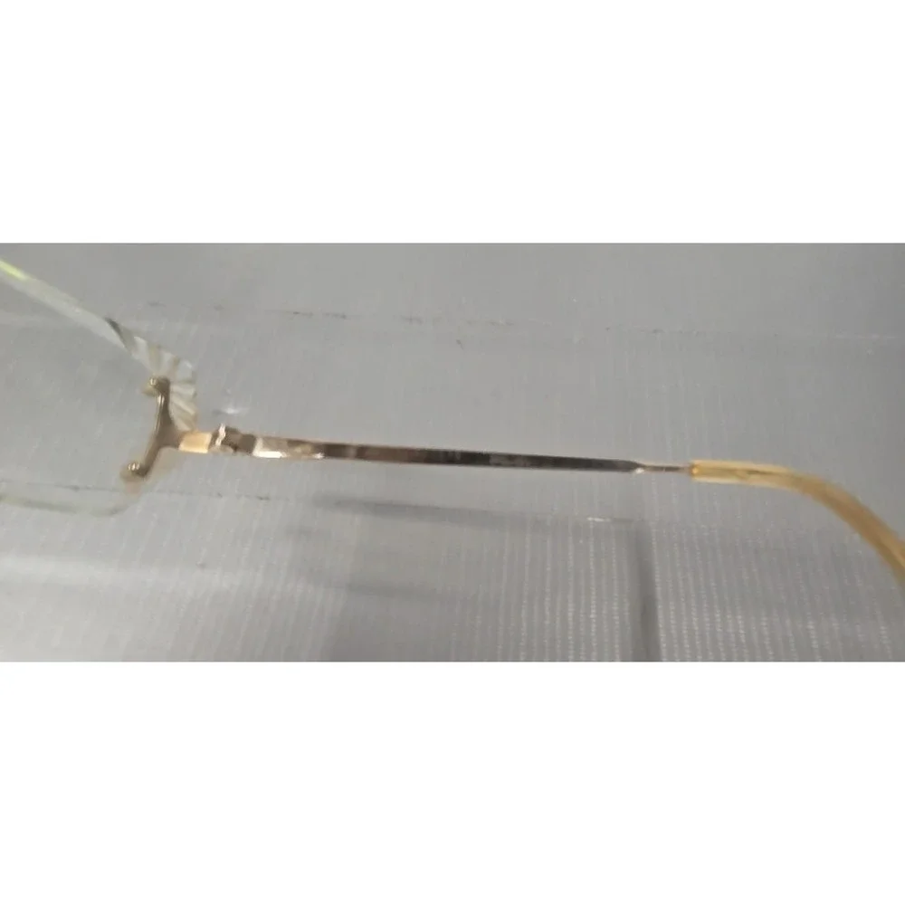 Antique Rimless Angular lens drill mount Ceres Gep 22KTS glasses...